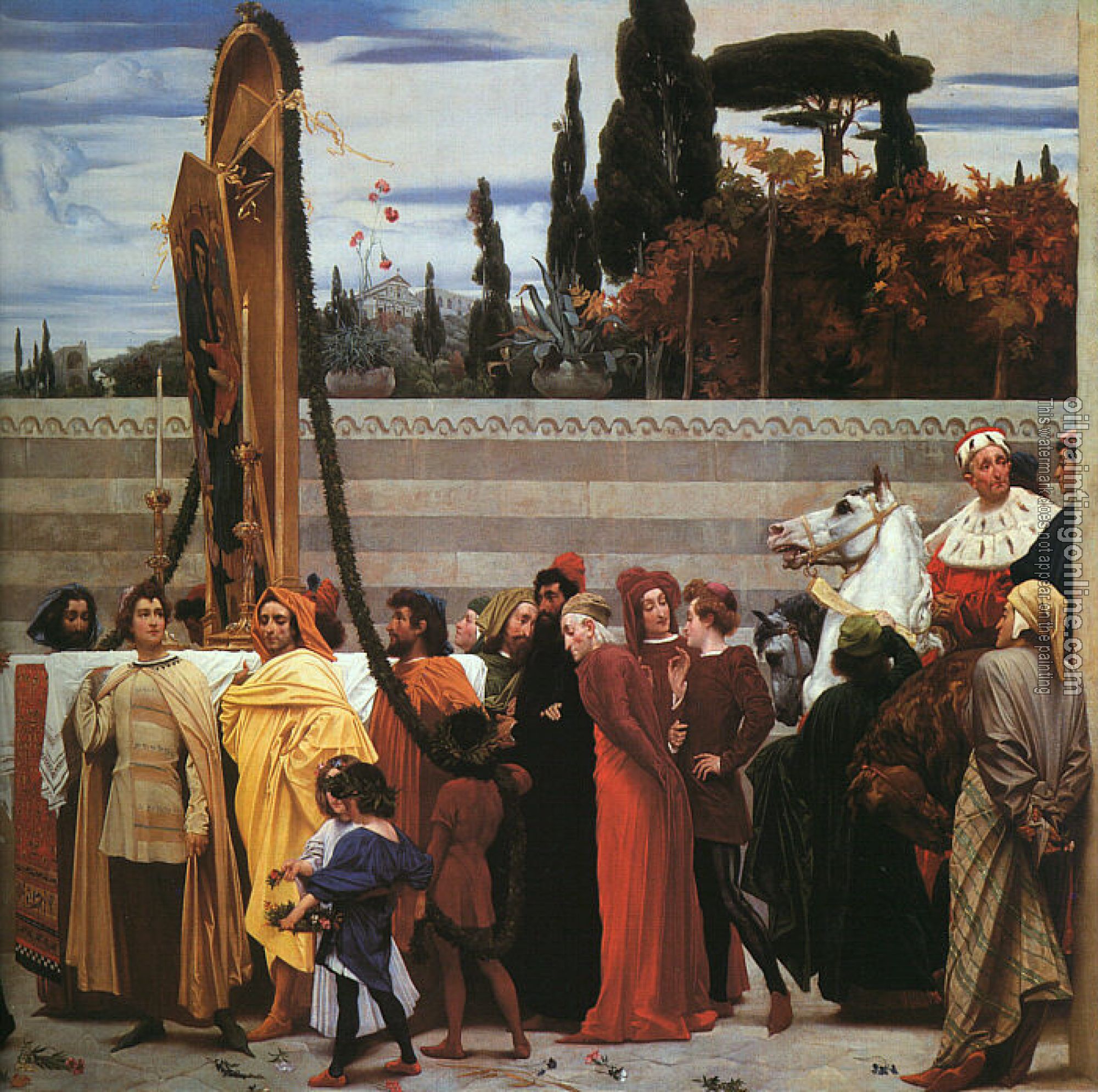 Leighton, Lord Frederick - Cimabue's Celebrated Madonna-Detail Right